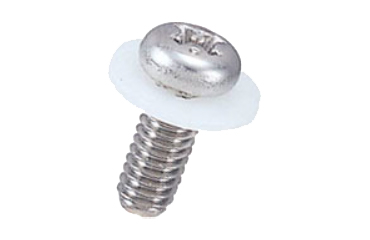 ステンレス SUS316L(A4)(+)ナベ頭セムス小ねじ (PTFEワッシャー(KW) 白色不透明 組込)(UM-0000-T)